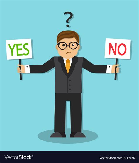 Cartoon businessman doubts Royalty Free Vector Image