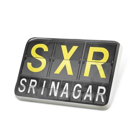 Porcelein Pin SXR Airport Code for Srinagar Lapel Badge – NEONBLOND ...