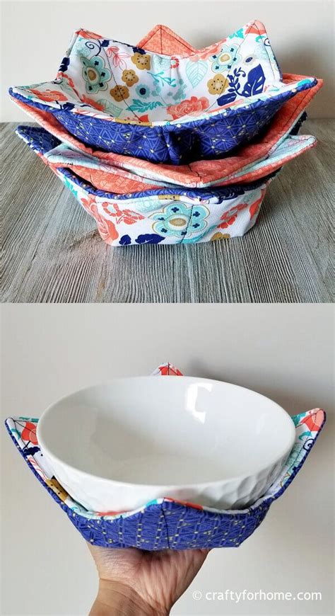 How To Make Reversible Soup Bowl Cozy | Small sewing projects, Cute ...