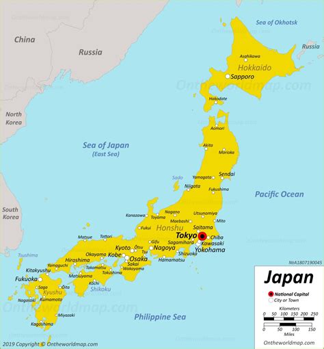 Japan Main Cities Map