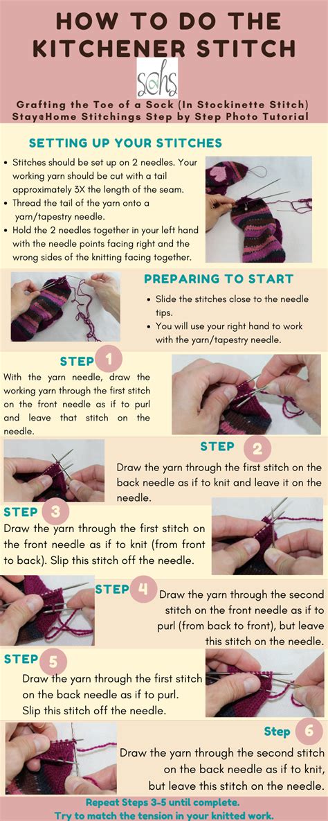 Check out the infograph I created on how to do the Kitchener Stitch to ...