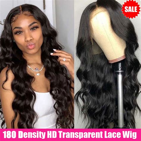 180 Density Body Wave Lace Front Wig Transparent Lace Frontal Wigs 30 ...