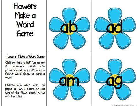 Flowers Literacy Centers and Games for K-2nd, Special Education & Home ...