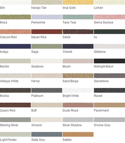 Grout Rejuvenator Color Charts - Grout Stain, Tile Grout