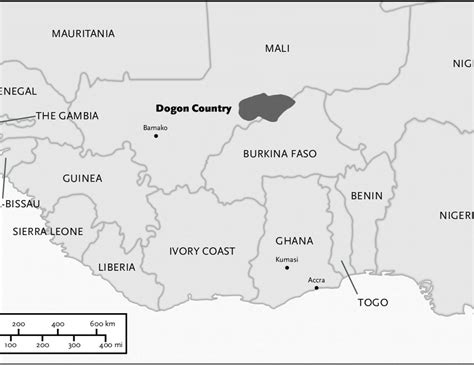 Map of Contemporary West Africa with Dogon Country | Download ...