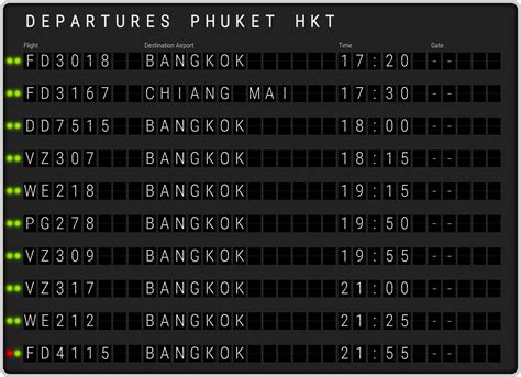 Phuket Airport Departures [HKT] Flight Schedules & departure