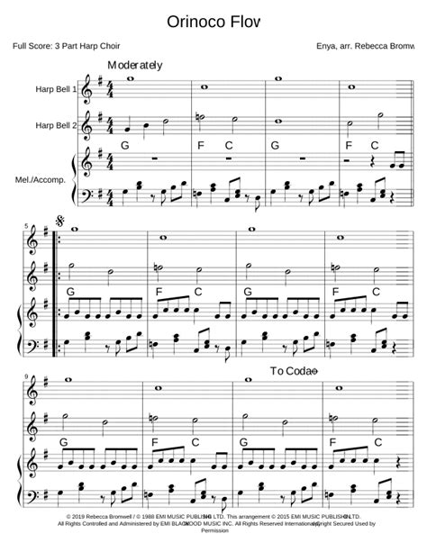 Orinoco Flow - Score Only (arr. Rebecca Bromwell) Sheet Music | Enya ...