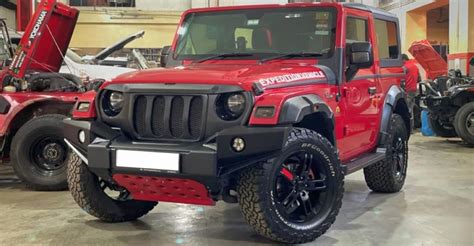 This modified Mahindra Thar with new bumper looks off-road ready