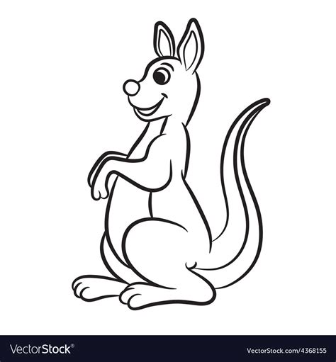 Kangaroo black and white Royalty Free Vector Image