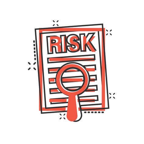 Risk level icon in comic style. Result cartoon vector illustration on ...