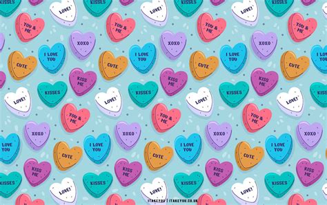 40+ Cute Valentine's Day Wallpaper Ideas : Colourful Candy Hearts I ...