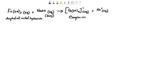 SOLVED: write the reaction for ferric hydroxide dissolving in NaOH ...