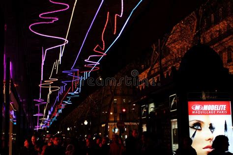 Christmas on the Boulevard Haussmann in Paris Editorial Photo - Image ...