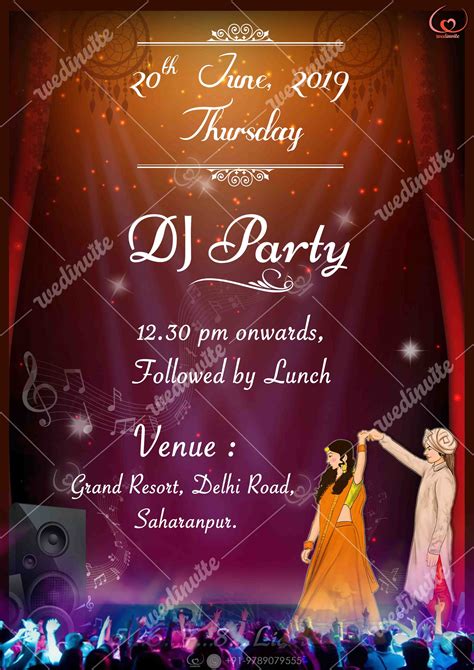 DJ_Party_Invite | Wedding card design indian, Digital weddings, Dj party