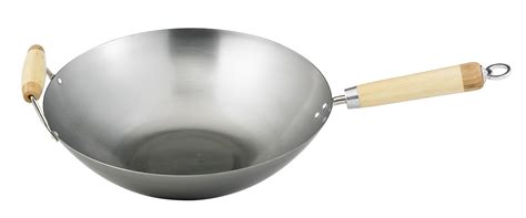 School of Wok 12/30cm Pre-Seasoned Carbon Steel Flat Bottom Wok with ...