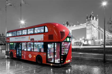 London bus black and white photography with color | Black and White ...