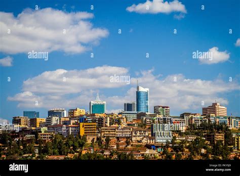 The downtown Kigali skyline on a sunny summer day with blue skies Stock ...