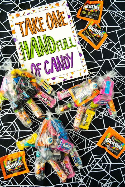 Free Printable Halloween Candy Signs Hand Full Of Candy Idea | playfuns