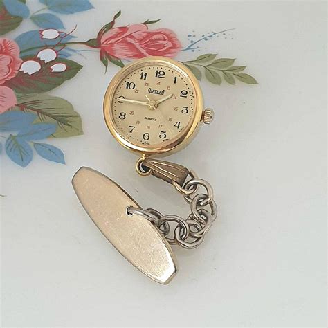 Vintage Nurse's Watch Fob Chateau Quartz, Nurse's Fob Watch With Lapel ...