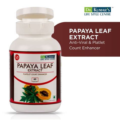 Papaya Leaf Extract Capsules, Prescription, Rs 490 /bottle Dr. Kumars ...