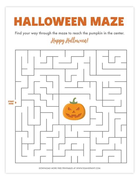 Free Halloween Maze Printables - Printable Word Searches