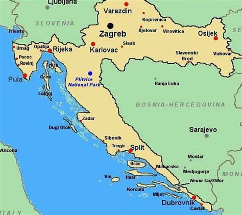 Map of Croatia, Republic of Croatia Maps - Mapsof.net