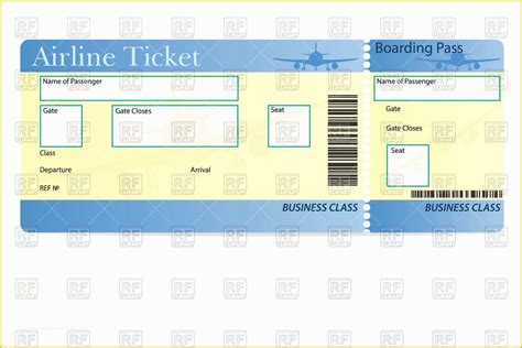 Airline Ticket Invitation Template Free Download Of Airline Ticket ...