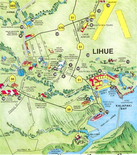 Lihue Tourist Map - Lihue Kauai • mappery