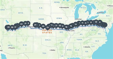 Route 70 Map Across Us