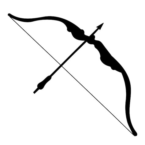 Premium Vector | Black silhouette bow and arrow vector, isolated