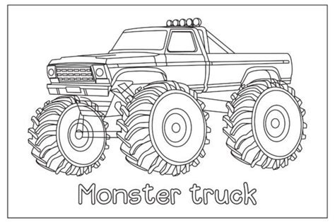 Monster-truck Car-for-coloring-Page Graphic by Imran Sarker · Creative ...