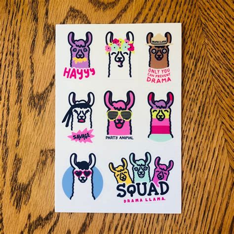 Drama Llama llama-ted Edition Sticker Sheet FREE Shipping With 8 ...