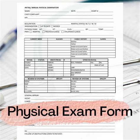 Physical Exam Form Template / Initial / Annual Physical Examination ...