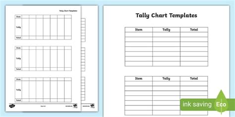 👉 Tally Chart Templates (teacher made) - Twinkl