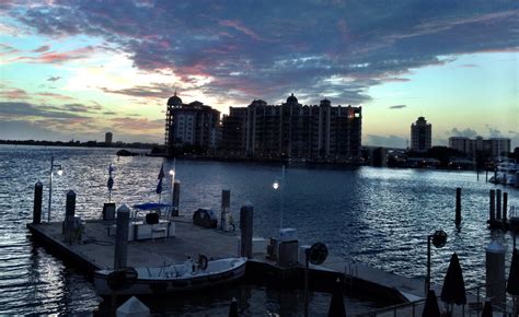 Sarasota Bay - view from the second floor of Marina Jack restaurant ...