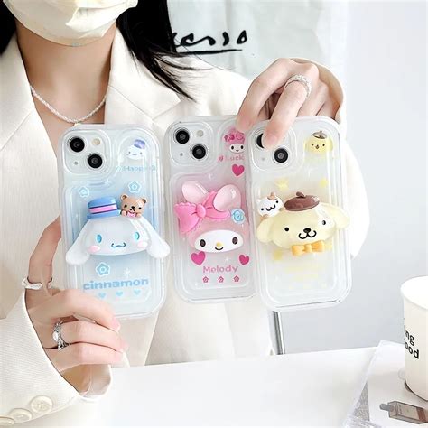 New Kawaii Sanrio Mymelody Cinnamoroll PomPomPurin Phone Case Cute ...