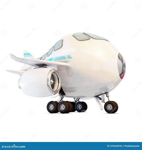 Side view of a funny plane stock illustration. Illustration of ...