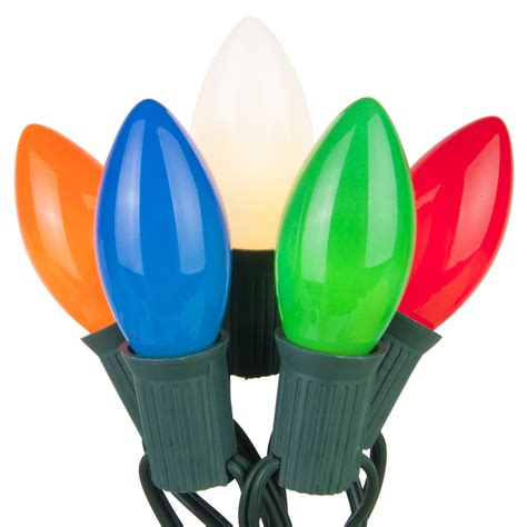 C9 Christmas Lights - 25 C9 Opaque Multicolor Christmas Lights