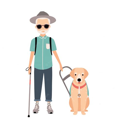 Premium Vector | Blind man. Colorful image featuring visually impaired ...