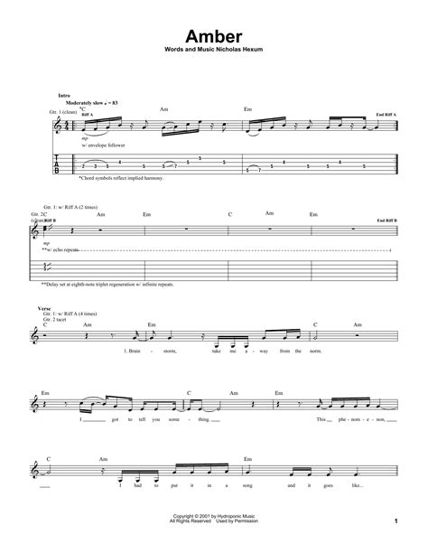 311 - Amber sheet music