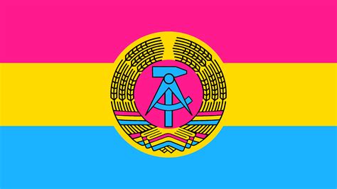 German Democratic Republic Flag with the Pansexual Pride Flag colors ...