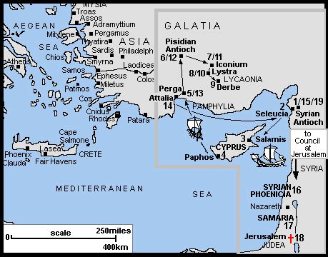 Pauls First Journey, Barnabas, Cyprus, Antioch, Gentiles, Iconium ...