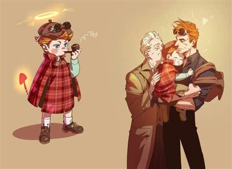 Good Omens - Aziraphale+Crowley+Adam=A happy family | Arte del cómic de ...