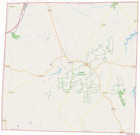 Map of Caswell County, North Carolina - Địa Ốc Thông Thái