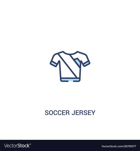 Soccer jersey concept 2 colored icon simple line Vector Image