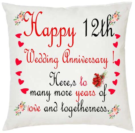 12th Wedding Anniversary Card 12 Years Together Happy Anniversary ...