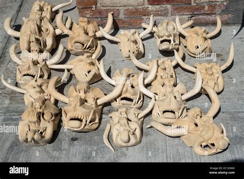 Traditional Purepecha carved masks by Felipe Horta in Tocuaro ...