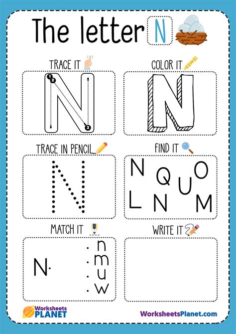 Letter N Worksheet