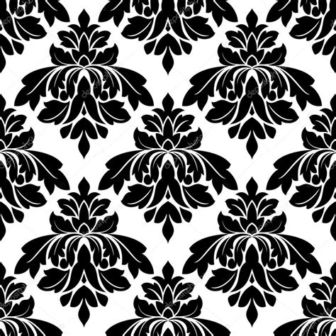 Black damask seamless pattern Stock Vector by ©Seamartini 64440415