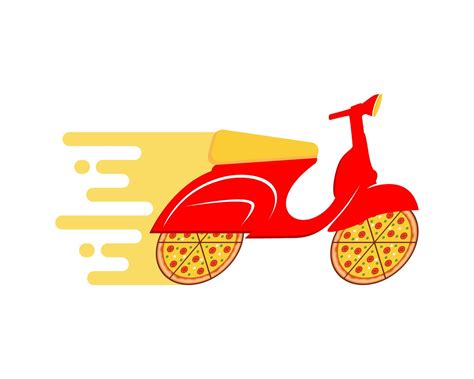 Pizza delivery with scooter logo 4988376 Vector Art at Vecteezy